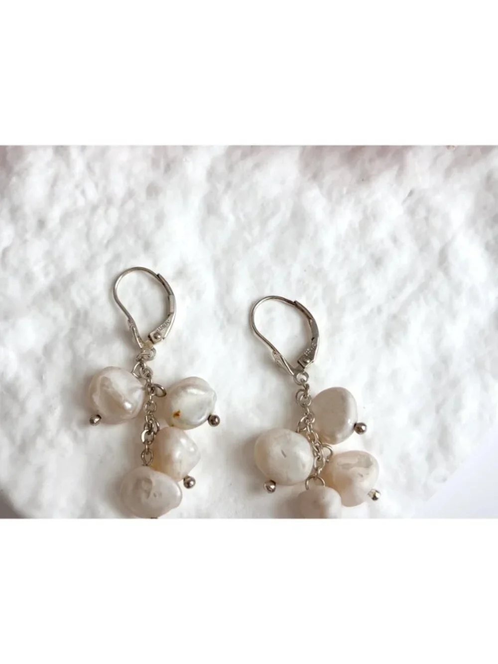Freshwater Pearl Accented Vintage Sterling Silver 925 Drop Earrings